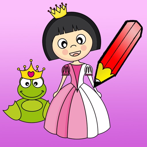 Princess Coloring Book for Girls: learn to color cinderella, kingdom, castle, frog and more