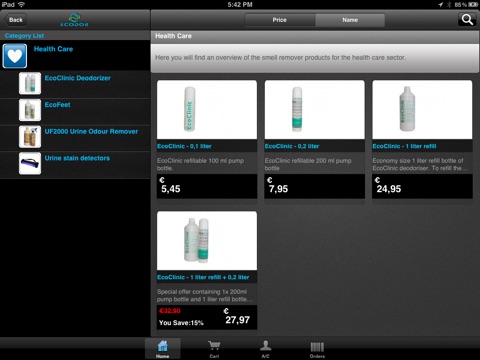 Ecodor iShop for iPad screenshot 2