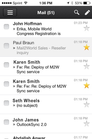 Mail2World Mobile screenshot 2