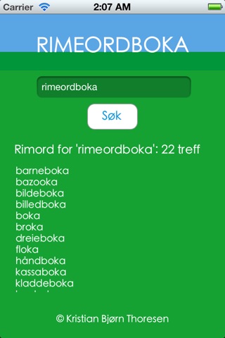 Rimeordboka screenshot 2
