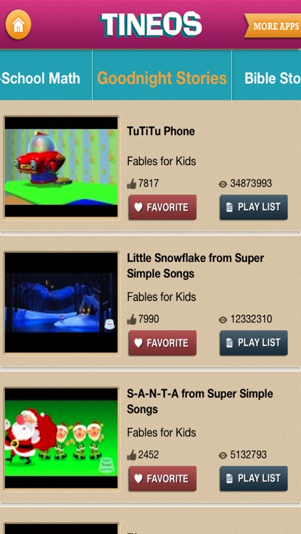 Tineos – Kids’ Video collection from YouTube