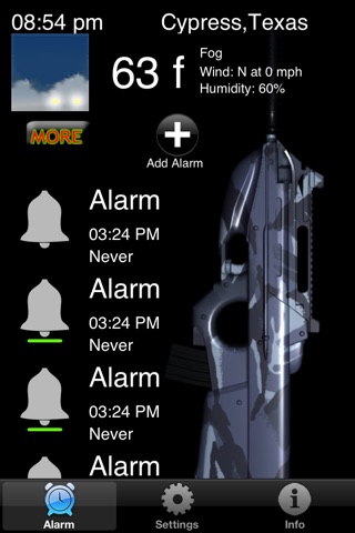 A Gun ALARM Clock for iPhone - Wake up to Loud Visual Rifles and Machine Guns Firing screenshot 3