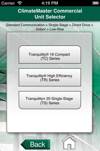 ClimateMaster Commercial Unit Selector screenshot 2