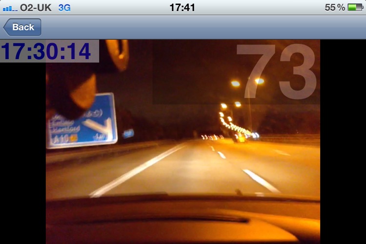 Speedometer with Video Camera with Speed/Time Info