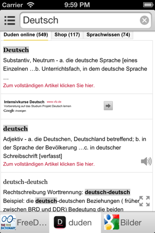 Alle Deutschen Wörterbücher screenshot 3