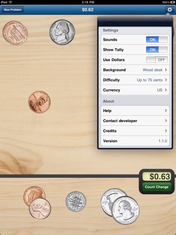MakeChange - Money counting math game for iPad screenshot 3