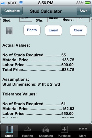 Framing & Roofing Calculators screenshot 2