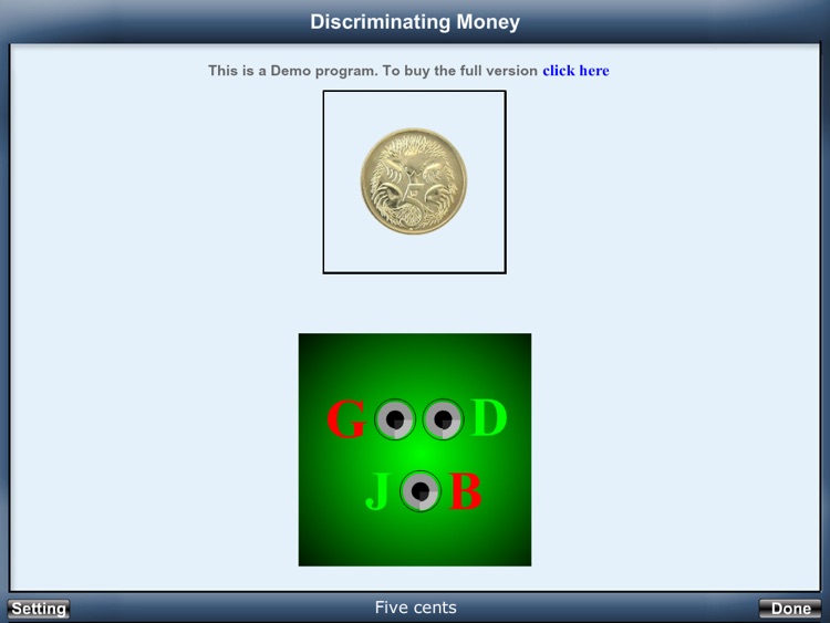 Discriminating Money (with Australian Currency) iPad v 1.0, Demo Version screenshot-3