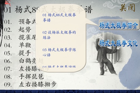 太极拳赏学-杨式太极拳,Yang Tai-chi,A Kind of Traditional Chinese Shadowboxing screenshot 4