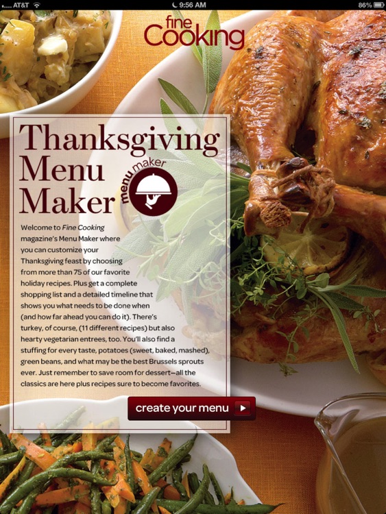 Thanksgiving Menu Maker from Fine Cooking