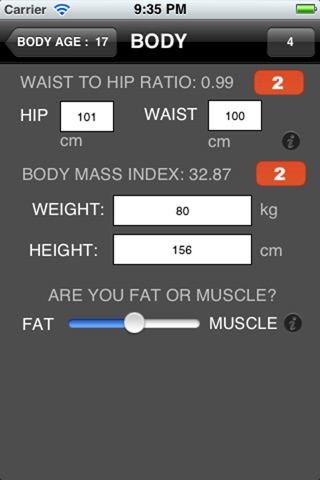 Body Age - Bio Age Fitness Tests screenshot 2