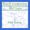 MEP Tools - Pipe Sizing app allows designers to calculate the pipe size, velocity, and flow rate for piping in HVAC applications