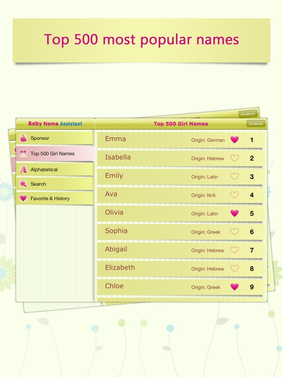 Baby Girl Name Assistant for iPad