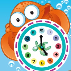 Activities of What time is it? Game for children to learn how to read a clock with the animals of the ocean with g...