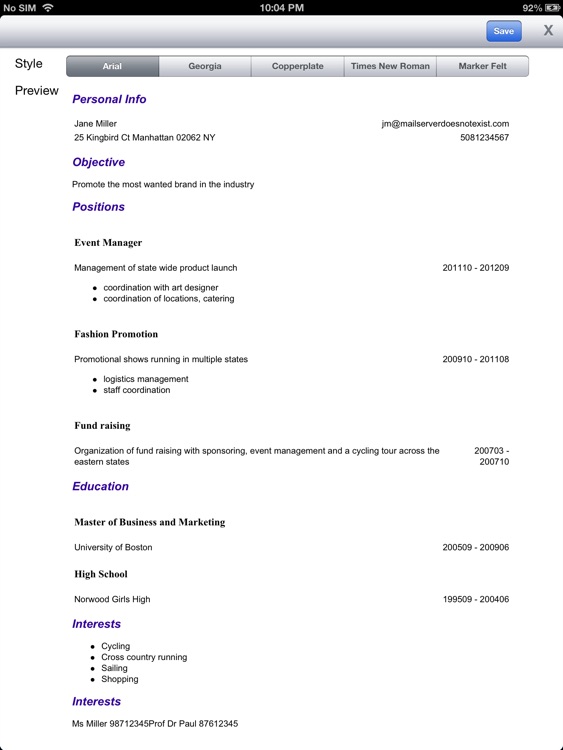 Resume TimeLine