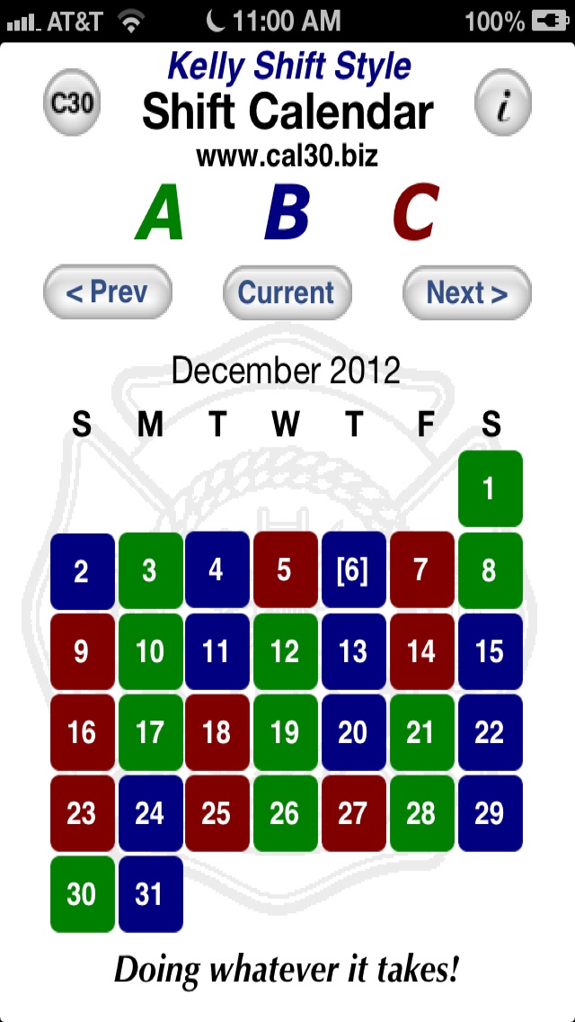 Shift Calendar Kelly Screenshot 1