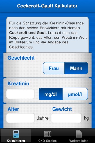 eGFR-Rechner screenshot 2