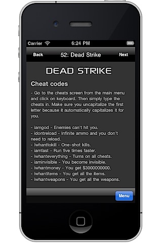 Game Cheats for iPhone/iPod Touch