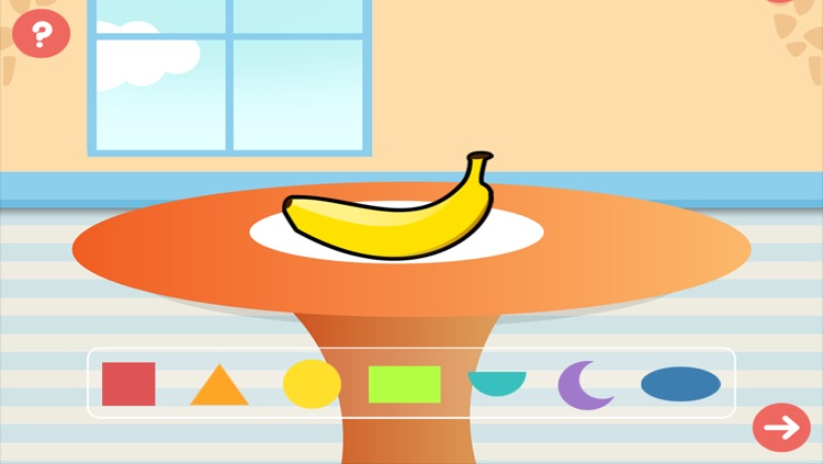 Food shape game for children: Recognize geometric shapes for kindergarten, preschool or nursery school