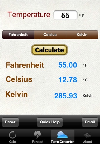 Relative Humidity Calculator & Temperature Converter (Celsius, Fahrenheit, Kelvin) screenshot 2