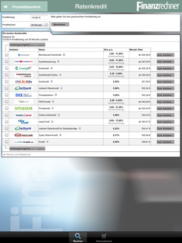 Finanzen Rechner - Vergleichen Sie Kredite, Zinsen & Konto screenshot 3