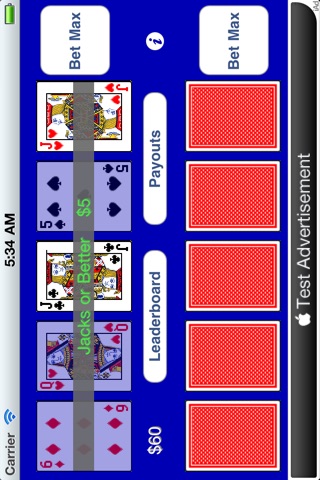Double Video Poker Lite screenshot 2
