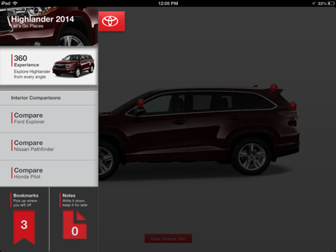 2014 Highlander 360 Comparison App screenshot 2