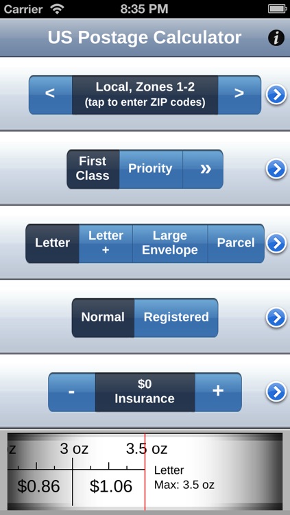 US Postage Calculator