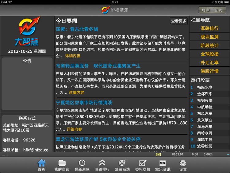 华福证券掌乐大智慧 for iPad