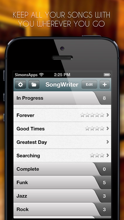 SongWriter Lite - Write lyrics and record melody ideas on the go