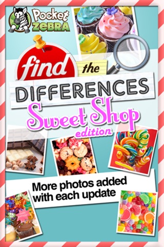 Find the Differences - Sweet Candy Shop & Cupcakes Birthday Deserts Photo Difference Edition Free Game for Kids screenshot 2