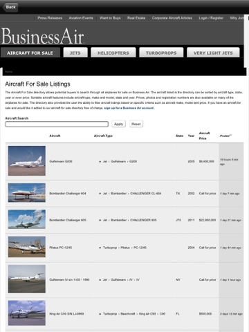 Aircraft for Sale - Business Air screenshot 3