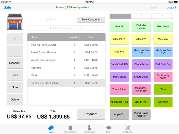 Gazelle Point-of-Sale for iPad