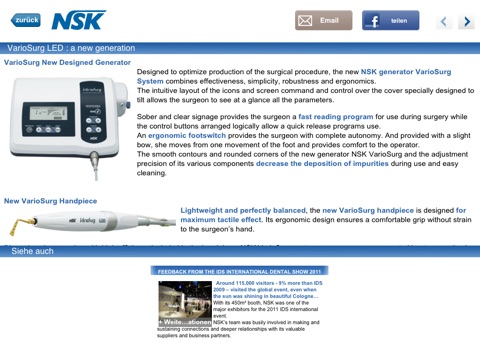 NSK dental dynamic and surgical instrument screenshot 3