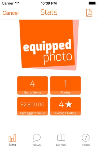 equipped photo Pro - create a PDF of your camera equipment screenshot 4