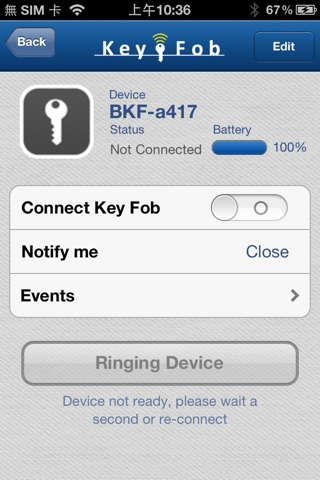 BT 4.0 Key Fob screenshot 4