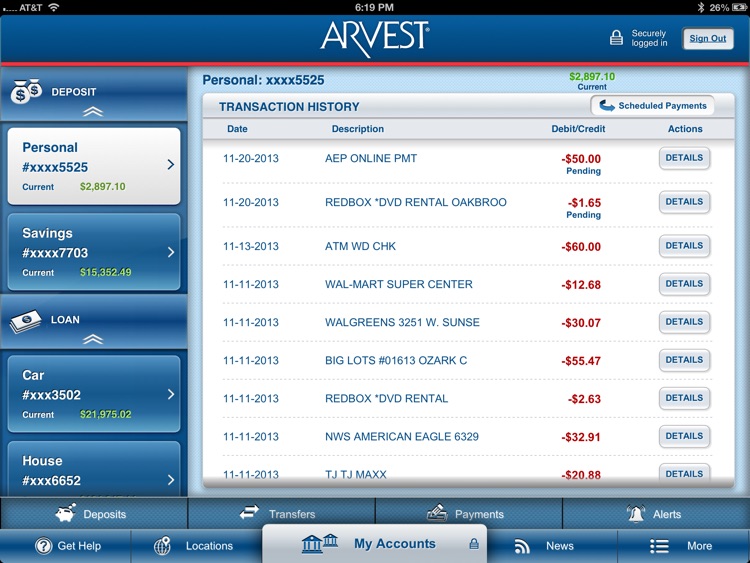 Arvest for iPad