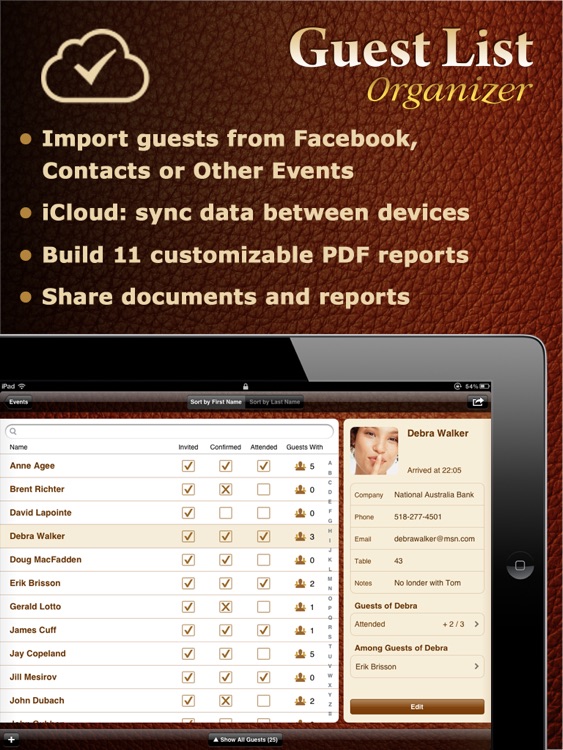 Guest List Organizer HD