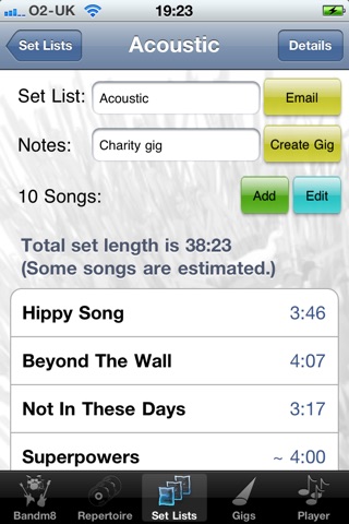 Bandm8 - Song, Band & Gig Manager screenshot 4