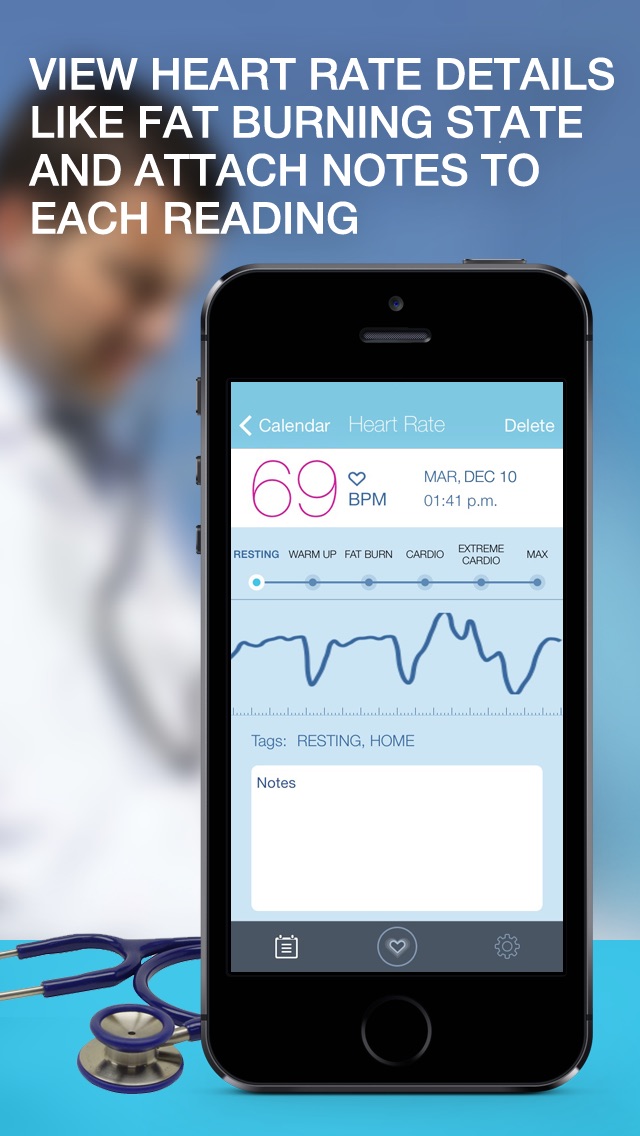 Heart Rate BPM Monitor - Portable Cardiograph and Pulse Monitoring Screenshot 3