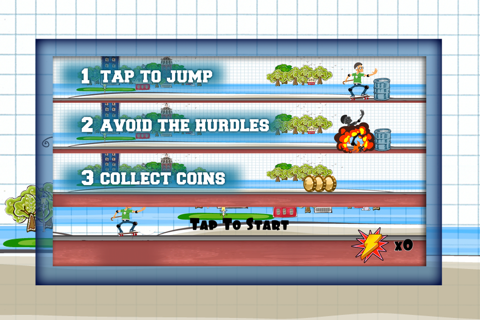 Angry Grandpa SkateBoard Rush In Doodle City Race Free screenshot 4