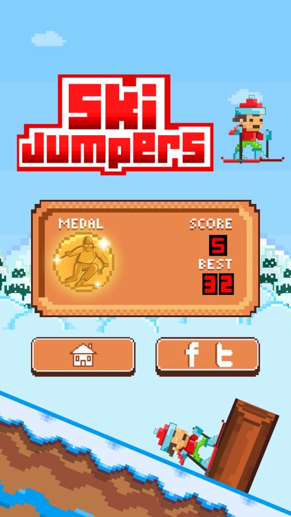 Ski Jumpers - Play Free Pixel 8-bit Skiing Games screenshot-3