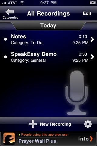 SpeakEasy Voice Recorder Lite screenshot-3