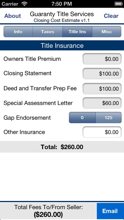 GTS Closing Cost Estimate
