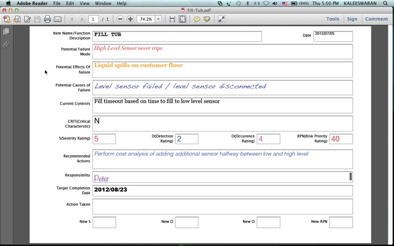 FMEA Worksheet thumbnail 3