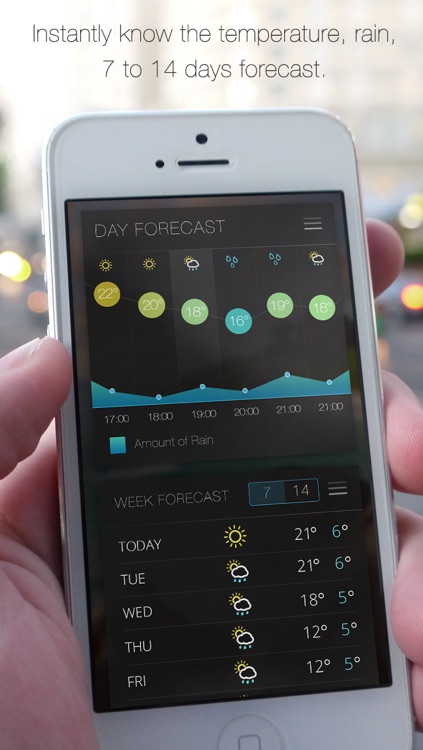 Weather palette for iPhone - Detailed free daily / weekly live forecast