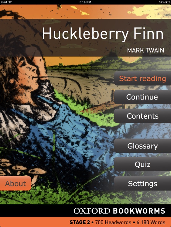 Huckleberry Finn: Oxford Bookworms Stage 2 Reader (for iPad)