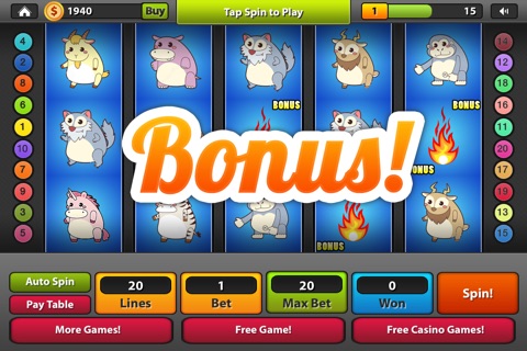 Cute Animals Casino Party Slot: Big Predators, Fish & Birds screenshot 2