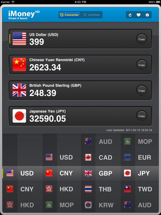 iMoney for iPad · Currency Converter