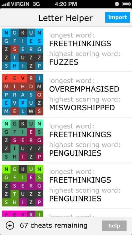 Letter Helper - Free Cheats For Letterpress